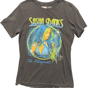 WWE Sasha Banks The Blueprint T-Shirt Black Men's‎ Women's Size M Wrestling Tee